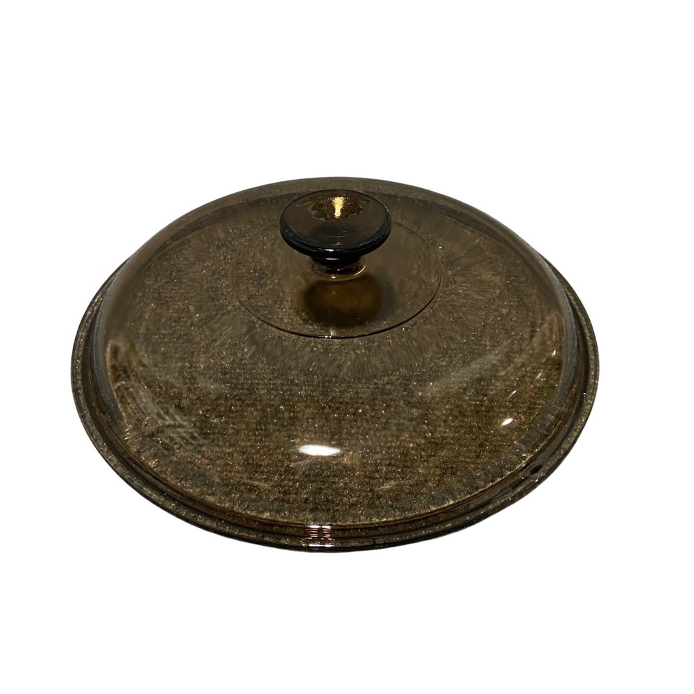 Visions Corning Amber Glass Lid Replacement 10.5 Inch Round V-10-C USA Vintage